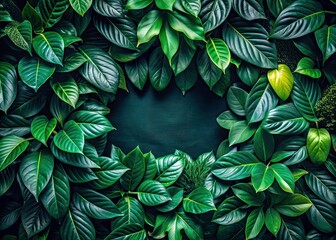 Elegant Greenery Border, Low Light Photography, Design Elements, Nature Frames, Foliage Backgrounds