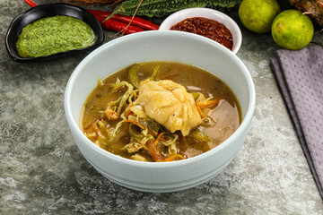 Chinese wonton soup with dumplings