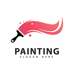Painting gradient colorful style, Vector logo illustration