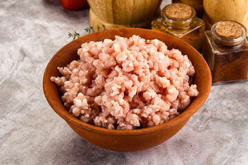 Homemade Raw pork minced meat