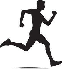 "Running Person Silhouette Vector Set – Dynamic Athletic Motion, Fitness & Exercise Icons"