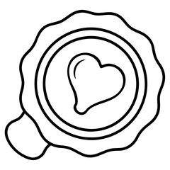 Heart Imprint Wax Seal Outline
