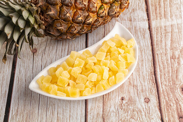 Dry yellow sweet pineapple candy