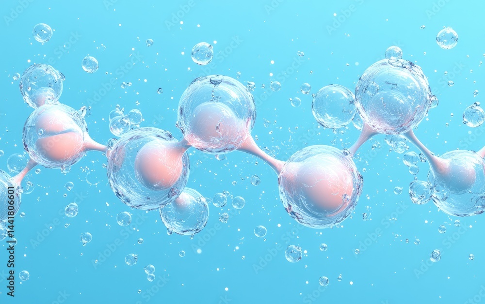 Poster abstract representation of molecular structure in a pastel color scheme.