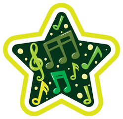 Starry Musical Notes Illustration