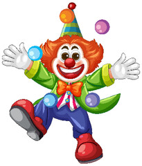 Colorful Clown Juggling in Playful Vector Style