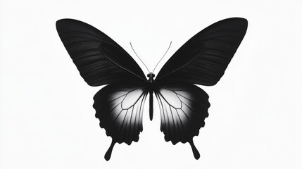 Fototapeta premium Black and white butterfly, detailed wings