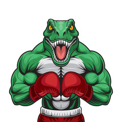 dinosaur boxing mascot vector illustration design