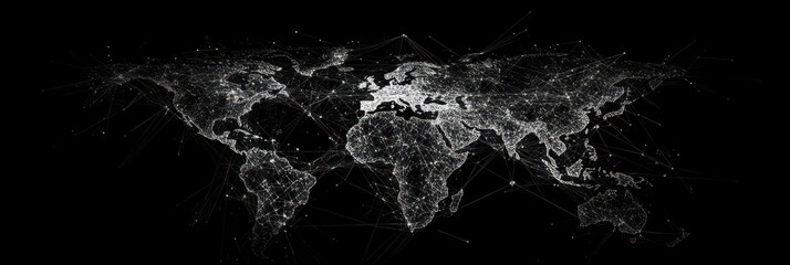 Global Illustration. Three-Dimensional World Map Connections for Global Business Network