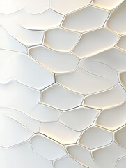 Artistic wave patterns abstract design paper texture minimalist. Elegant white floral wall art indoor gallery 3d texture display modern design close-up aesthetic appeal.