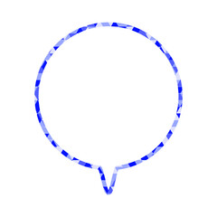 ステンドグラス風吹き出し　三角形模様　丸形の下向き