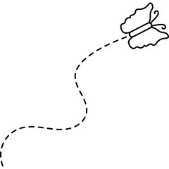 Butterfly with Dotted Line