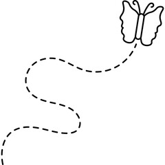 Butterfly with Dotted Line