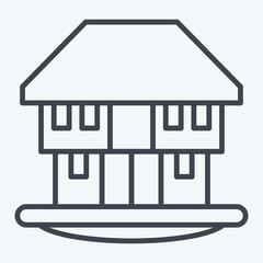 Icon Bungalow. related to House symbol. line style. design editable