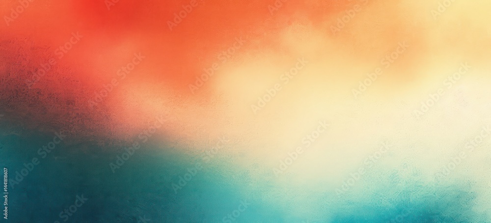 Aufkleber abstract gradient background with vibrant warm orange and red hues blending into soft yellow and coo