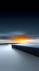 stormy sky, dramatic gradient clouds, glowing sunset, moody contrast, cinematic atmosphere, breathtaking landscape, high-resolution, fine art composition, immersive depth, surreal beauty, ambient