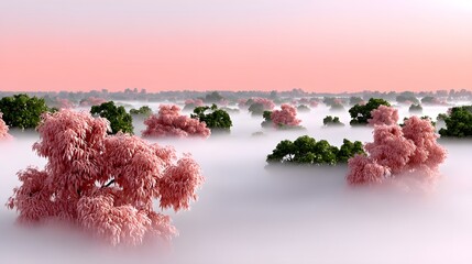 ethereal landscape, dreamy color gradient, soft blending hues, misty atmosphere, cinematic lighting, surreal nature, glowing horizon, smooth transitions, ambient glow, fantasy environment,