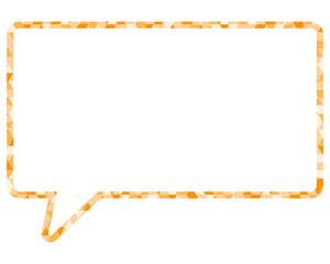 ステンドグラス風吹き出し　三角形模様　四角形