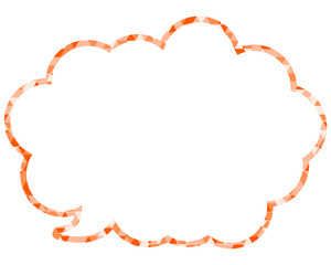 ステンドグラス風吹き出し　三角形模様　丸みのある雲形