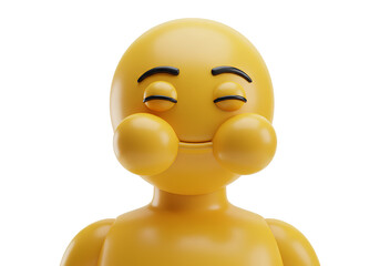 3d emoji holding breath calm expression icon