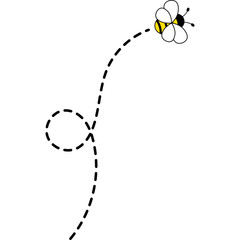 Bee with Dotted Line
