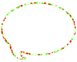 ステンドグラス風吹き出し　三角形模様　丸形