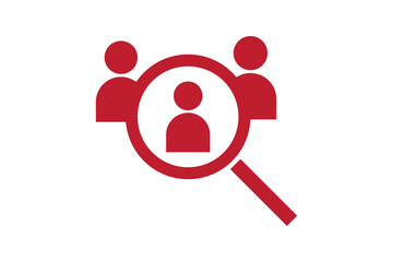 business job hiring recruitment icon vector headhunting search for candidate human resource with magnifier symbol illustration