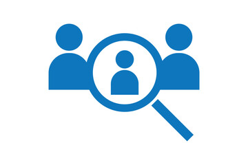 business job hiring recruitment icon vector headhunting search for candidate human resource with magnifier symbol illustration