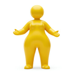 yellow 3d woman character welcome gesture icon