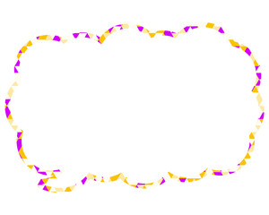 ステンドグラス風吹き出し　三角形模様　細長い雲形