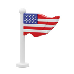 stylized 3d usa american flag icon symbol