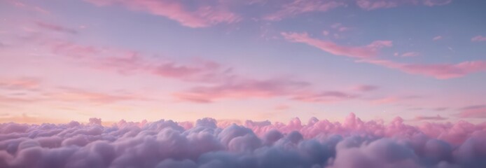 Obraz premium Blurred cotton candy sky, pink, blue, yellow blend, vibrant, clouds