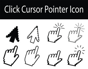 Click Cursor Pointer Icon Set ? Hand Mouse Click Symbol Vector Illustration.
