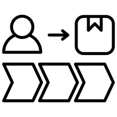 Customer Journey Outline Icon