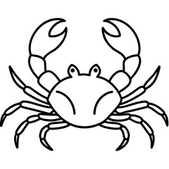 Modern One-Line Art Crab Vector