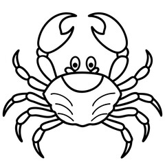 Modern One-Line Art Crab Vector