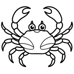 Modern One-Line Art Crab Vector