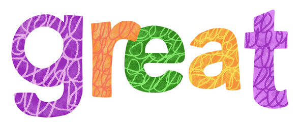 colorful alphabet text great