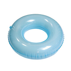 Light blue inflatable ring isolated on transparent background