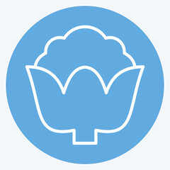 Icon Cauli Flower. related to Fruits and Vegetables symbol. blue eyes style. editable