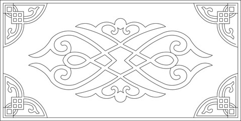 Vector sketch illustration silhouette design decoration ornament background pattern carving classic vintage abstract modern