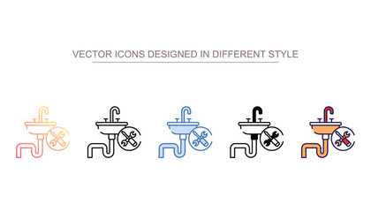 Sink Repair icon design with white background stock illustration