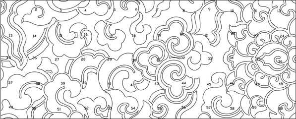 Vector sketch illustration silhouette design background pattern carving decoration classic vintage