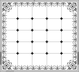 Naklejka premium Vector sketch illustration silhouette design background pattern carving decoration classic vintage