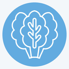 Icon Kale. related to Fruits and Vegetables symbol. blue eyes style. editable