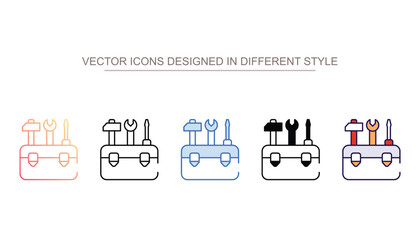 Home Tool Box icon design with white background stock illustration