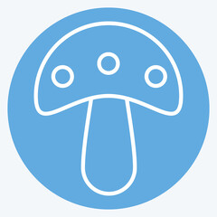 Icon Mushroom. related to Fruits and Vegetables symbol. blue eyes style. editable