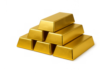 Golden Wealth: A perfect stack of gold bars signifies prosperity, finance and value against a neutral backdrop, perfect for conveying concepts of financial security and wealth accumulation.