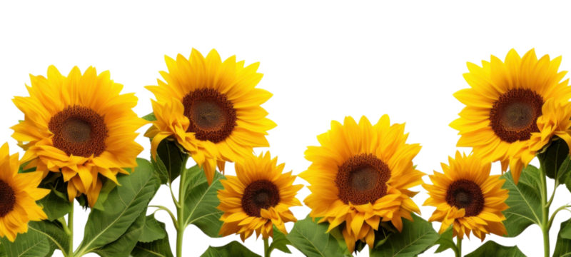 PNG Bright sunflowers against white background - Powered by Adobe