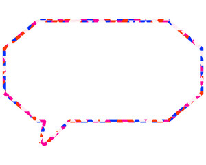 ステンドグラス風吹き出し　三角形模様　細長い八角形